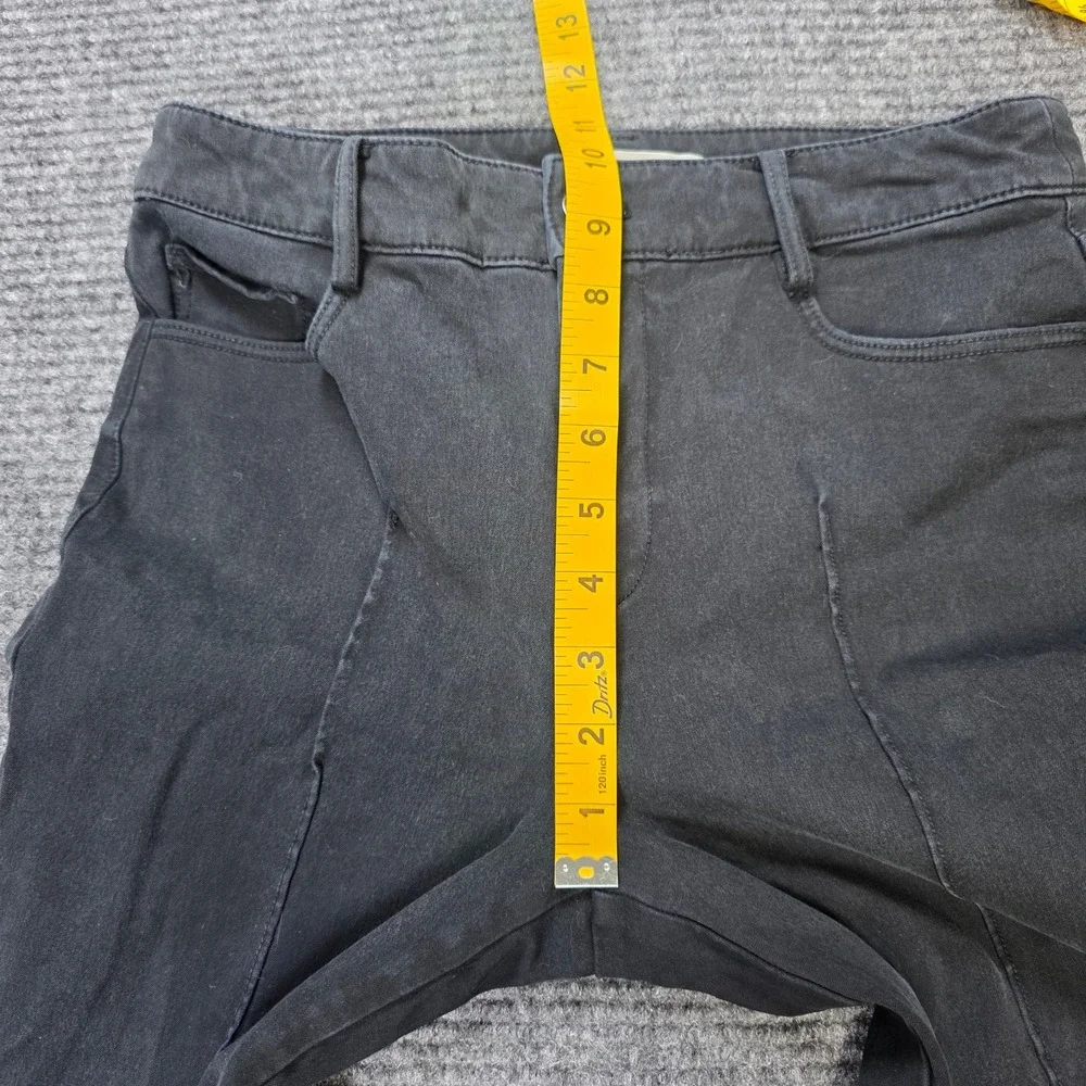 Loft Mid Rise Flare Jeans Women's Size 2 Faded Black Front Seam Denim Zip Fly